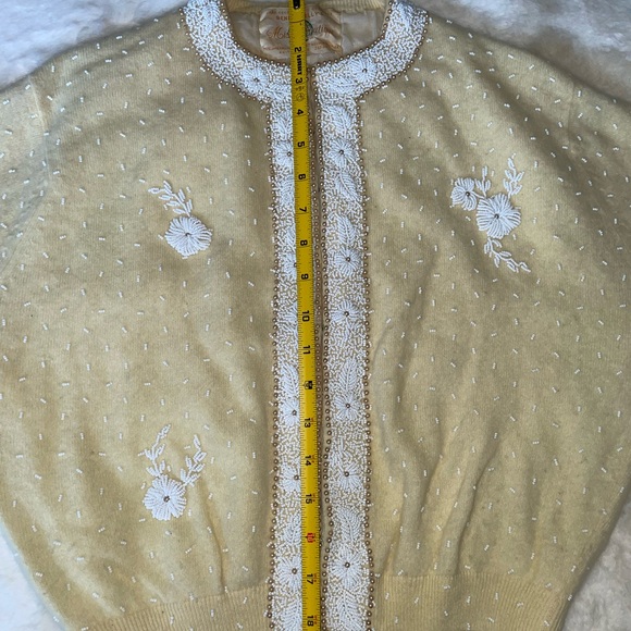 Vintage Gene Shelly Hand Beaded Angora Sweater - Picture 9 of 14